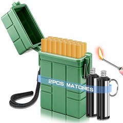 Waterproof Case with 2pcs Permanent Match Lighter, Moisture-Proof, Smell-Proo…