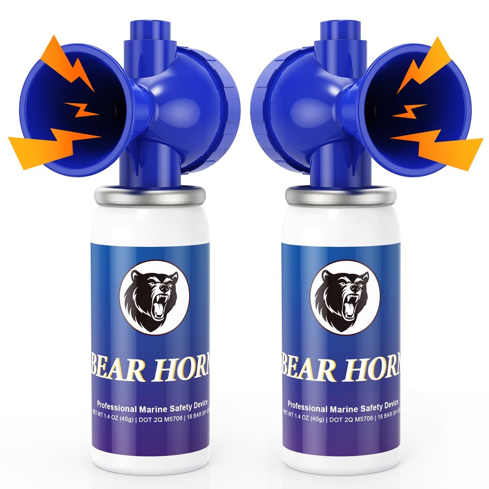 2 Pack Bear Horn, 122dB Loud Bear Horns to Scare Bear, Handheld Air Horn with…