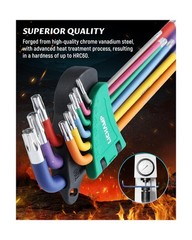 Lichamp 27-Piece Rainbow Allen Key Set, Torx SAE Metric Allen Wrenc… Fast Ship