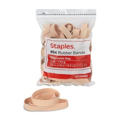 Staples Rubber Bands, Size #84 – Economy Bands for Heavy Bundling, Beige