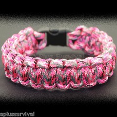 Pretty in Pink Camo Paracord Emergency Rope Survival Bracelet – Made in the USA