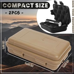 2 PCS Small Hard Case With Foam 4.92×2.95 Inch Waterproof Geocache Container