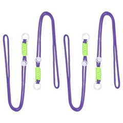 4 Pcs Paracord Lanyard Necklace, Lanyard with Split Ring, Purple & White & Green
