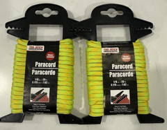 Tool Bench Hardware PARACORD YELLOW 1/8in x 25 ft Lot of 2- Brand New
