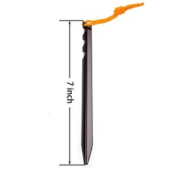 Aluminum Alloy Tent Stakes Pegs, 12-Pack Ground Pegs with Black