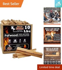 Effortless Fire Starting: 10lb Natural Fatwood Sticks for All Weather Conditions