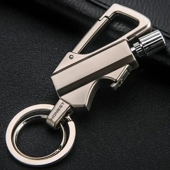 Outdoor Kerosene Lighter Metal Keychain Refillable Fire Starter Survival Gear