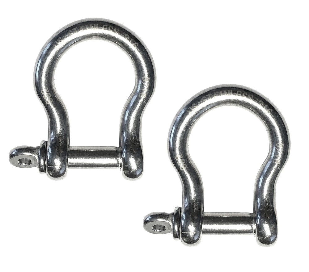 316 Stainless Steel Forged Bow Shackle 5/16 Inch 8mm Marine Grade 2 PCS