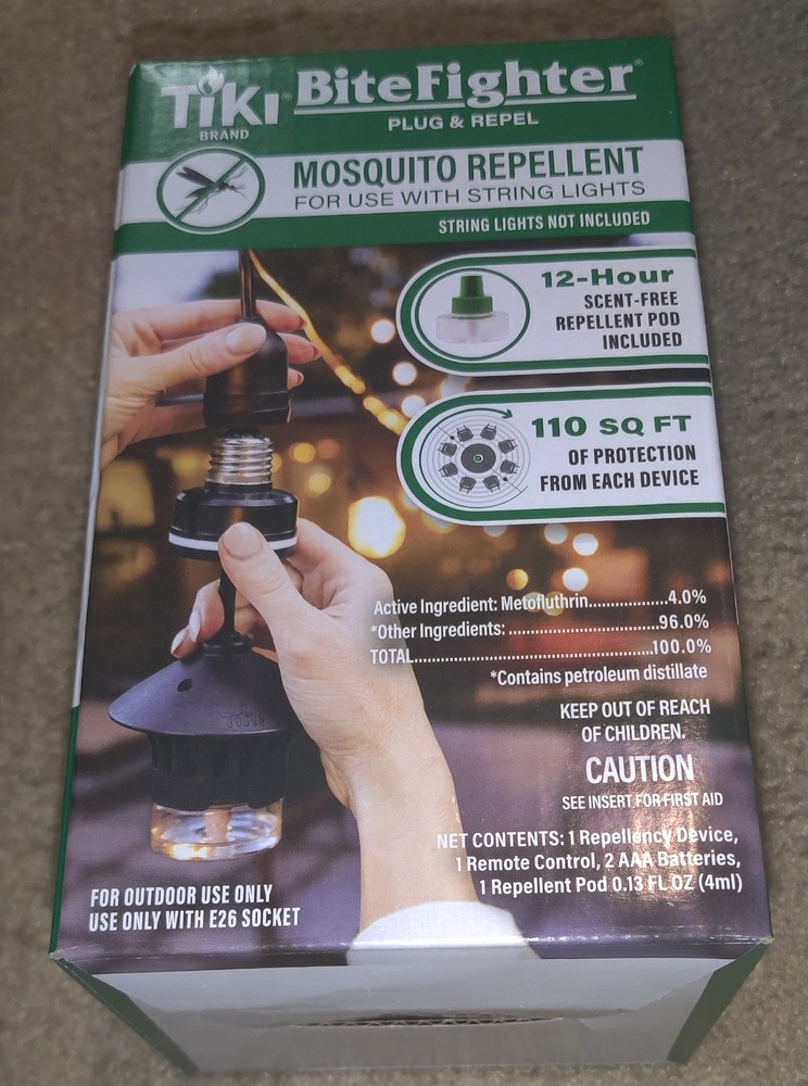 TIKI BiteFighter Mosquito Repellent FOR String Lights Sealed Refill Pod – NEW