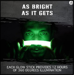 Emergency Glow Sticks Bright Light Ultra Survival Camping Cyalume Lot ,12 Hour