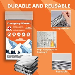 Phafaloop 10 Pack Emergency Thermal Blanket Survival Mylar Blankets for Outdo…