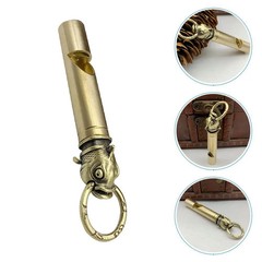 2pcs Brass Keychain Emergency Outdoor For Hiking Camping Dog Training Portable L