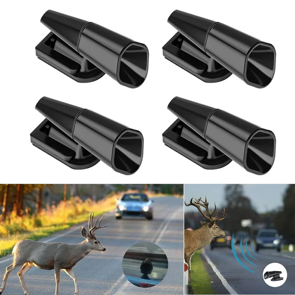 4X Deer Whistles Wildlife Warning Device Animal Sonic Alert Car Safety Accessory