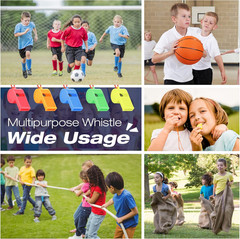 144Pcs Plastic Whistles, Loud Crisp Sound Whistle, Sports Whistle Bulk with Lany