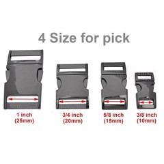 100pcs 10mm 15mm 20mm 25mm Metal Side Release Buckle Clasp Paracord Bracelet DIY