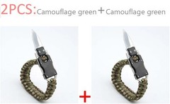 Black Camouflage Wilderness Survival Portable Gear Tactical Knife Bracelet