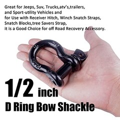 1/2″ D Ring Shackles, Bow Clevis Shackle with Screw Pin Clevis, 2 ton Working