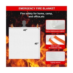 SecuCaptain Emergency Fire Blanket for Home and Kitchen – 40″x40″ Flame Suppr…