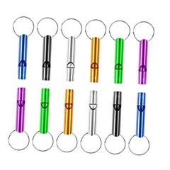 MIDELONG 12 pcs Emergency Whistle with Key Chain, Aluminum Extra Loud Safety