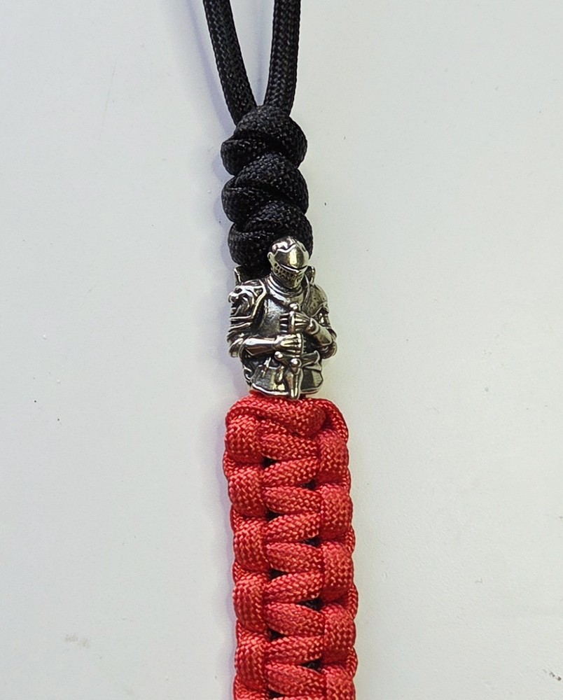 Homemade Keychain Lanyard Medieval Knight Paracord Beads Lanyard 9in length