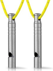 TISUR Titanium Emergency Whistle,120db Safety Whistle with Small, Gray-2PCS