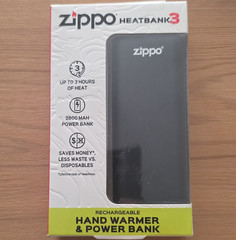 Zippo HeatBank 3 Rechargeable Electric Hand Warmer Power Bank 2600mAh Black