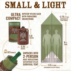 World’s Toughest Ultralight Survival Tent • 2 Person Mylar Emergency Shelter Tub