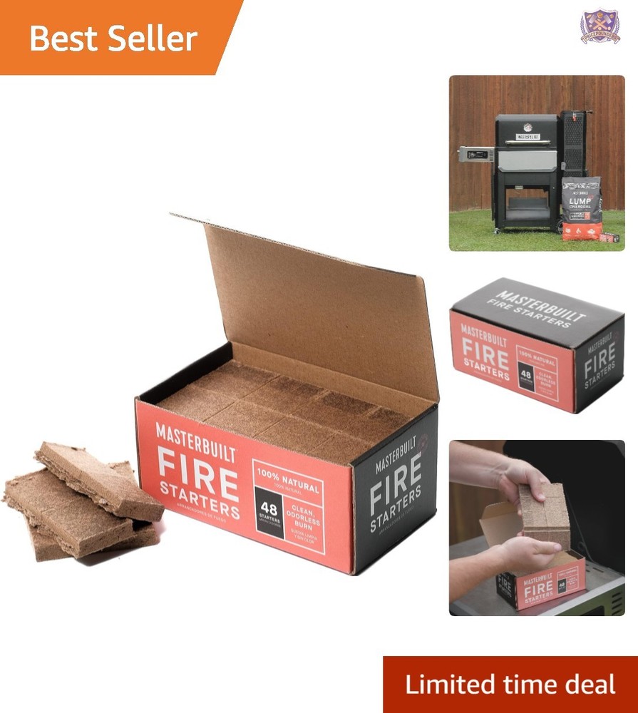 Pure Paraffin Wax Fire Starters 48 Count Odorless Cubes for Charcoal Grills