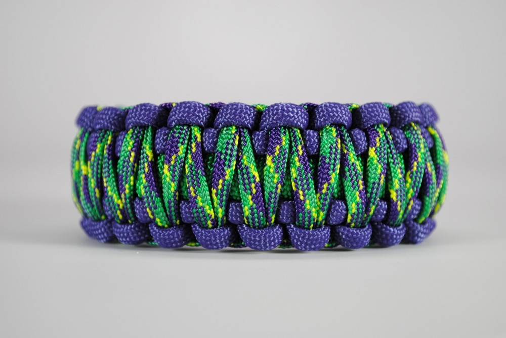 550 Paracord Survival Bracelet King Cobra Purple/Green/Plum Crazy Made in the US