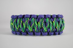 550 Paracord Survival Bracelet King Cobra Purple/Green/Plum Crazy Made in the US