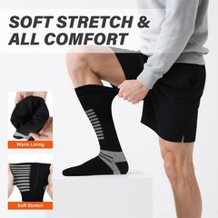 PEKWZIZ Heated Socks, 5V 6000mAh Rechargeable Socks for Men DeepBlack