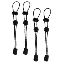 4Pcs Black Adjustable Buckle Elastic Rope for Hiking Climbing Stick Straps