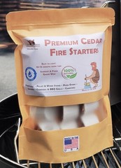 Fire Starter Pods – All Natural, Cedar and Wax, Waterproof – Box of 60