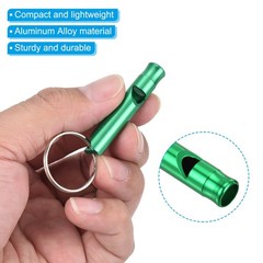 12pcs Emergency Whistles Safety Whistle with Keychain for Hiking Green