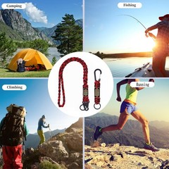 2 Pcs Heavy Duty Braided Paracord Lanyard Keychain with USA Flag, Parachute R…