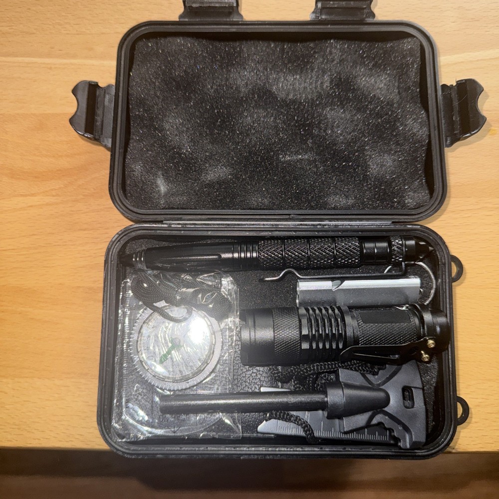 Stealth Angel Survival Tactical Kit 7-Piece EDC Set Hard Case Stainless 034-97