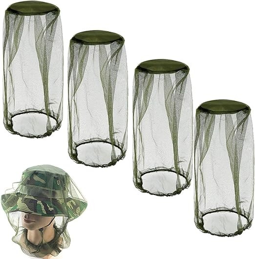 4 Pack Head Net Face Netting Neck Cover for Outdoor Camping Hiking Climbing