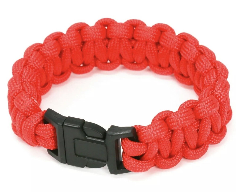 Lot Of 8 Everbilt Paracord Survival Bracelet, Outdoor, Unisex Adult, 9in, Red