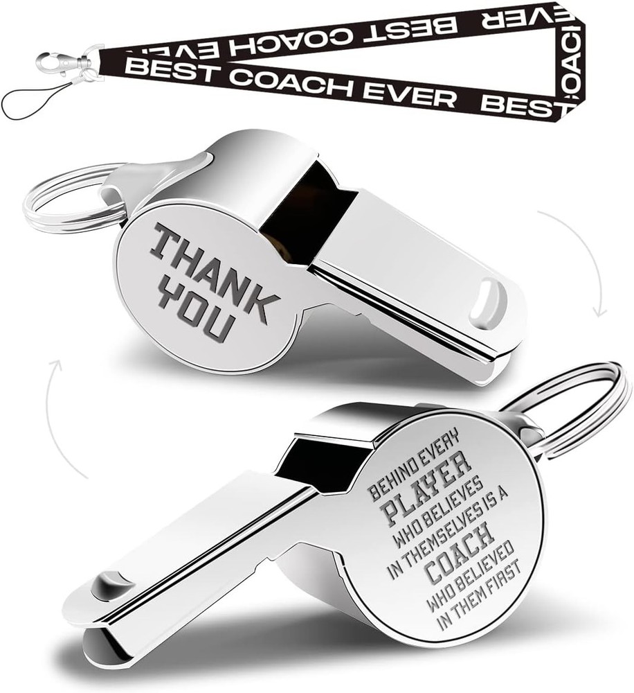 Whistle for Coaches Whistles, Thanks Coach Gifts for Men Teacher Lanyard | Coach