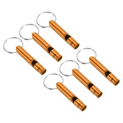 Emergency Whistle, 6 Pack Loud Sound Aluminum Keychain Whistles Outdoor Safet…