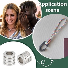 Unicraftale 50pcs Paracord Bead Lanyard Beads Stainless Steel Spacer Beads Groov