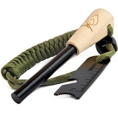 Texas Bushcraft Fire Starter – 3/8 Thick Ferro Rod with Striker and Paracord …