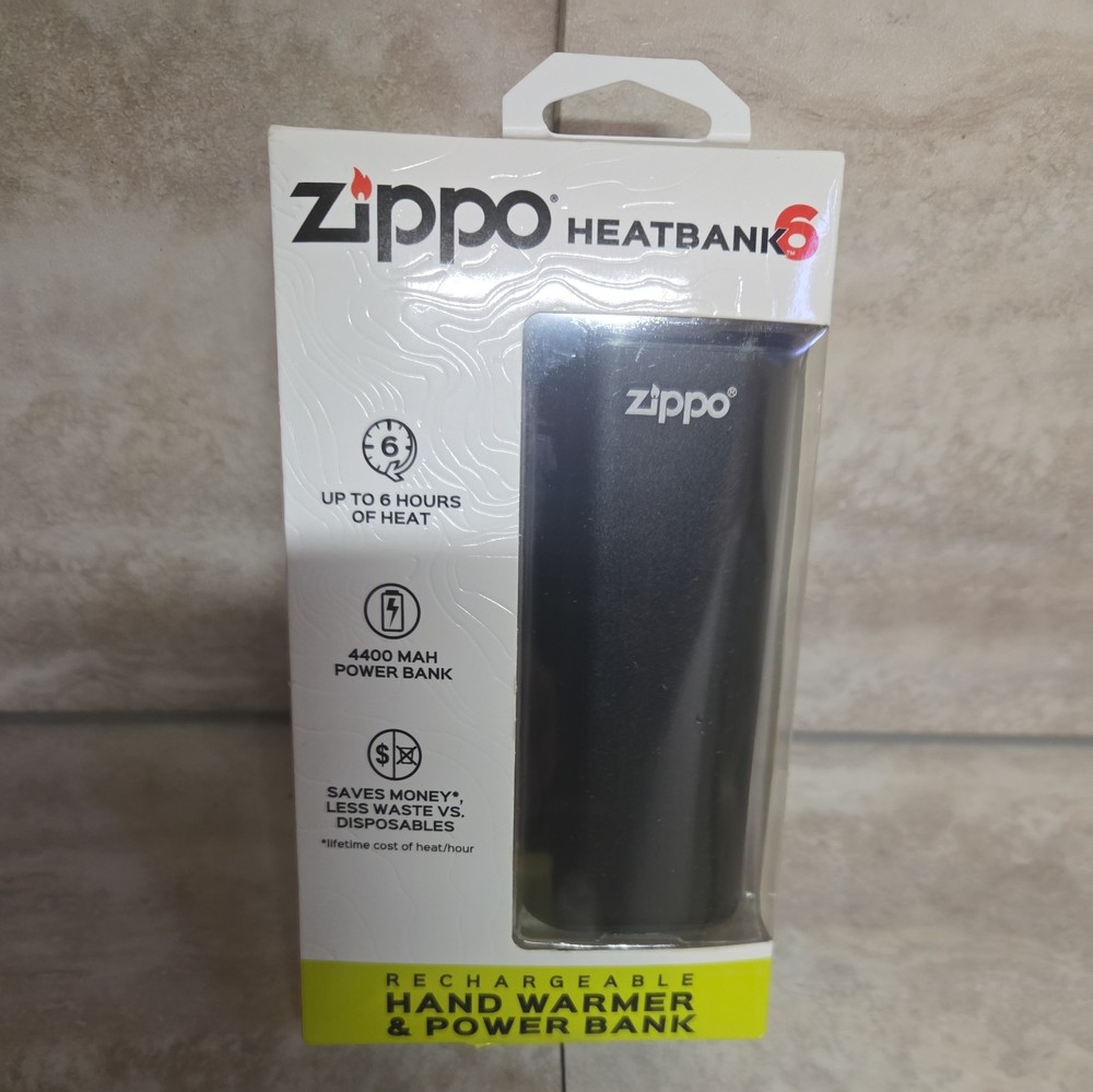 Zippo 40609 Black HeatBank 6 Rechargeable Hand Warmer 6 HOUR New in Box