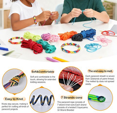 24 Colors Paracord Rope 10 Feet per Color, Multifunction Paracord Kit