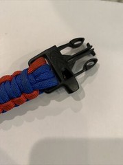 Paracord Survival Bracelet with Compass & Whistle Red & Blue Adventure Bracelet