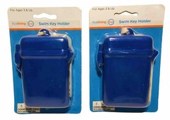 2x Money ID Key Holder Plastic Case Swim Beach Lake Boat Water Sports with Cord