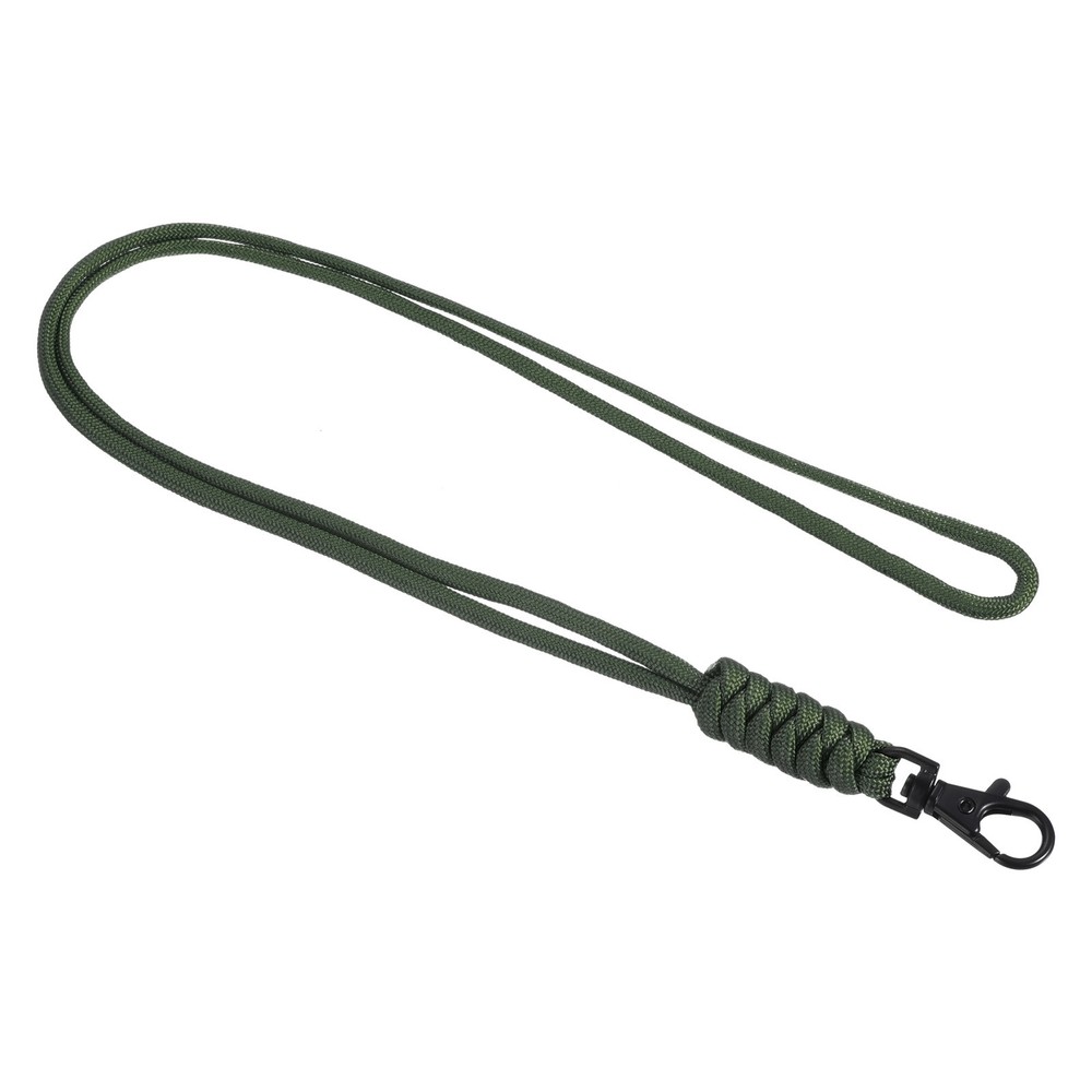 19″ Paracord Lanyard Lobster Clasp Necklace Badge Holder Strap Cord, Green