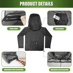 Mosquito Bug Suit Full Body Mesh Hood Jacket Pants Gloves Socks Hunting Fishing