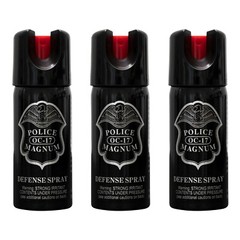 3 Police Magnum pepper spray 2 ounce Stream Twist Lock Safety Defense Protection