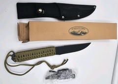Woodland Creek Be Outdoor Ready Survival Knife With Fire Starter Green In Box
